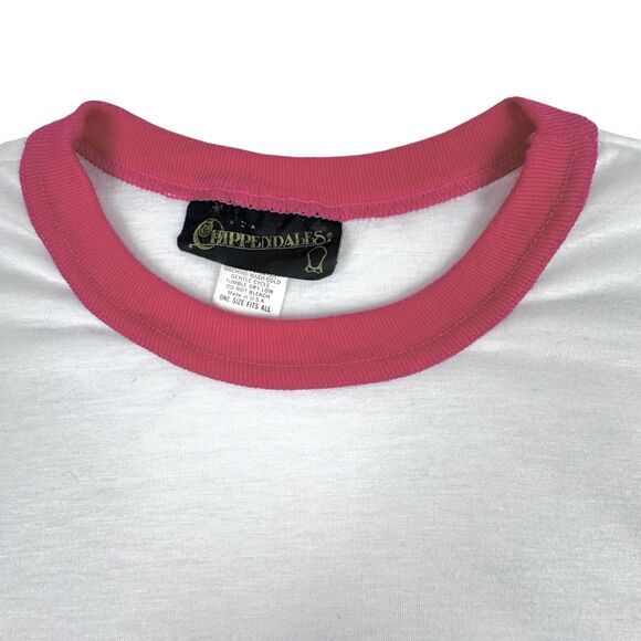 Vintage 90s Chippendales Stripper Sleep Shirt Pink Ringer Tee Single Stitch USA - Picture 6 of 16